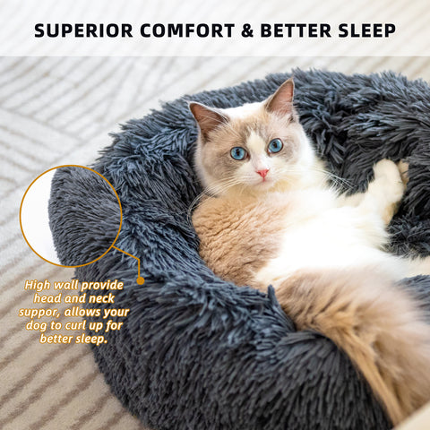 Anti Anxiety Pet Bed Anti-Slip & Water-Resistant Bottom Washable