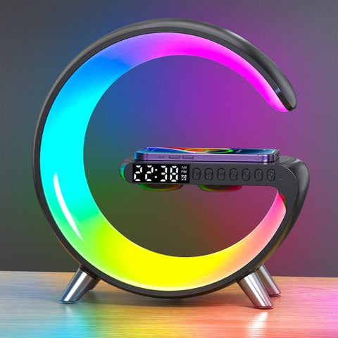 New Intelligent Bluetooth Speaker, Projection Lamp, Rechargeable Bedside Night Light, Sunrise, Wake-Up Lamp, Polar Atmosphere Table Lamp and Wireless