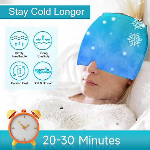 Form Fitting Gel Ice Headache/Migraine/Sinus Relief Hat