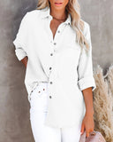 Spring Casual Linen Cotton Women Blouse