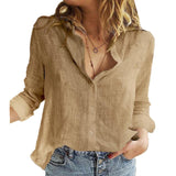Long Sleeve Casual Linen Blouse