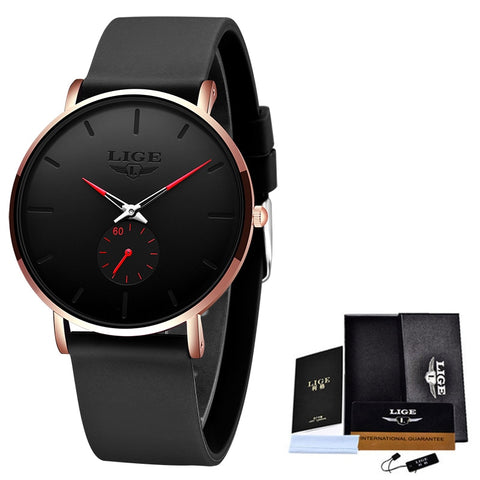 LIGE Ultra-Thin Mens Luxury Sport Watch