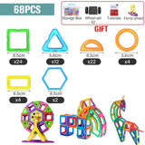 ZKZC 21-142pcs Big Size Magnetic Designer Magnet Building Blocks Construction Set Magnetic Bircks DIY Toys For Children Gifts