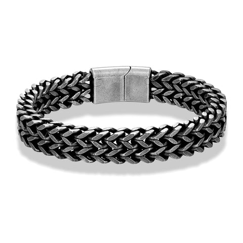 Men's Stainless Steel Chain Bracelet with Magnetic Clasp