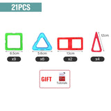 ZKZC 21-142pcs Big Size Magnetic Designer Magnet Building Blocks Construction Set Magnetic Bircks DIY Toys For Children Gifts