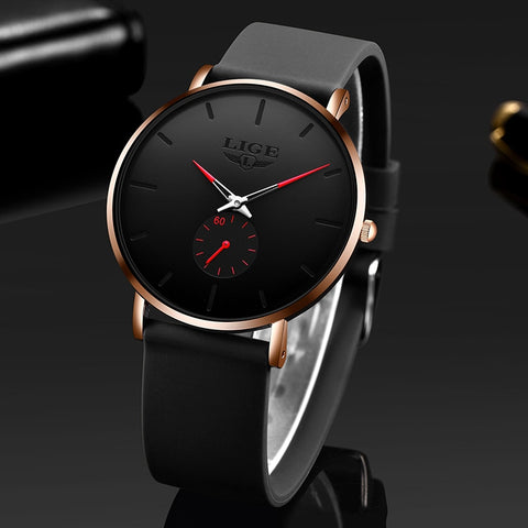 LIGE Ultra-Thin Mens Luxury Sport Watch