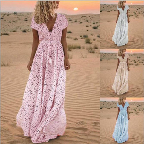 Summer Dresses floral maxi long beach dress