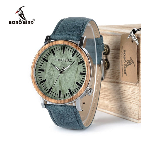 BOBO BIRD Wooden Metal Quartz Watch