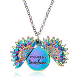 You Are My Sunshine Open Locket Sunflower Pendant