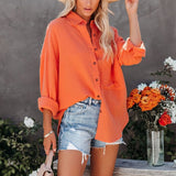 Spring Casual Linen Cotton Women Blouse