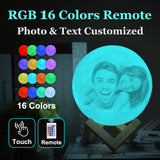 Customized Photo Moon Lamp - Night Light USB Charging Tap Control