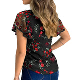 Floral Print Chiffon Jumper Blouse