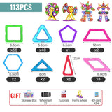 ZKZC 21-142pcs Big Size Magnetic Designer Magnet Building Blocks Construction Set Magnetic Bircks DIY Toys For Children Gifts