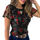 Floral Print Chiffon Jumper Blouse