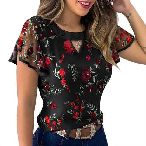 Floral Print Chiffon Jumper Blouse