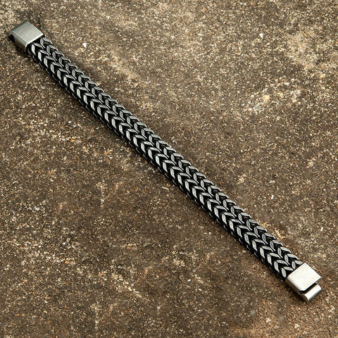 Men's Stainless Steel Chain Bracelet with Magnetic Clasp
