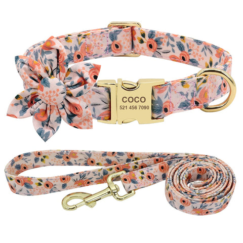 Personalised Collar and Lead Set