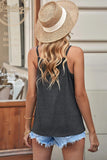 Full Size Lace Trim V-Neck Cami Top
