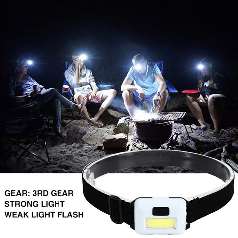 Mini 3W COB Led Headlight - Waterproof Headlamp Flashlight For Camping & Fishing