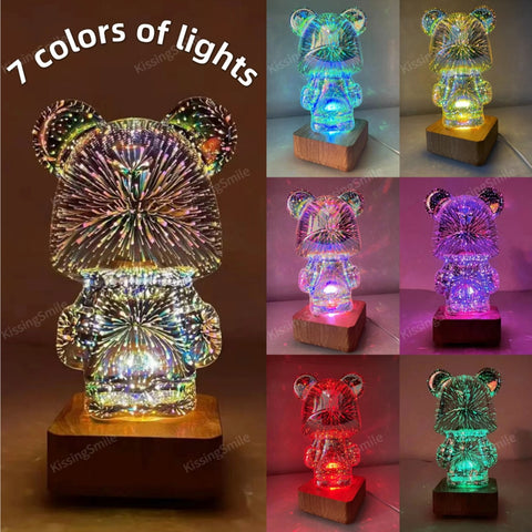3D Firework Bear Light Luminous Bear Table Lamp or Night Light