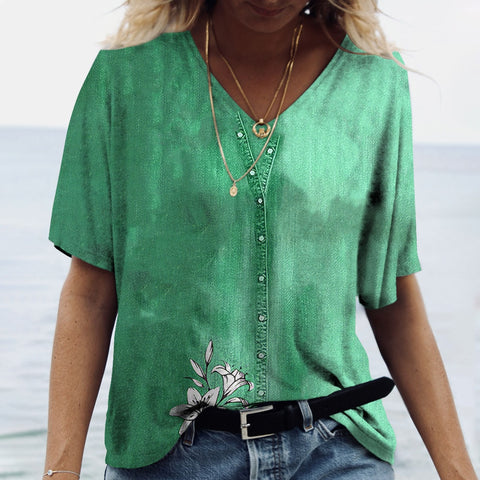 Women's Short V Neck T-Shirts