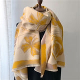 Dual Thick Winter Floral Pashmina Shawls and Cashmere Wraps