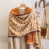 Dual Thick Winter Floral Pashmina Shawls and Cashmere Wraps