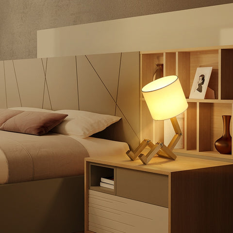Wooden Manikin Tableside Lamp