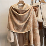 Dual Thick Winter Floral Pashmina Shawls and Cashmere Wraps