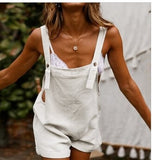 Women Loose Style Overalls Solid Color Playsuits