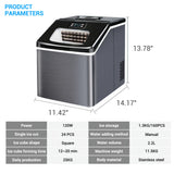 Hommoo Cube Ice Machine, Compact Portable Ice Maker with LCD Screen Display