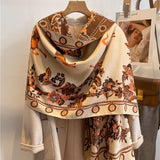 Dual Thick Winter Floral Pashmina Shawls and Cashmere Wraps