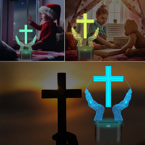 Jesus Cross 3D LED Night Light