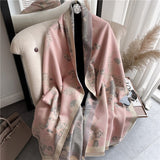 Dual Thick Winter Floral Pashmina Shawls and Cashmere Wraps