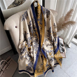 Dual Thick Winter Floral Pashmina Shawls and Cashmere Wraps