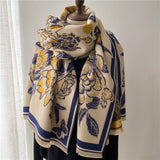 Dual Thick Winter Floral Pashmina Shawls and Cashmere Wraps
