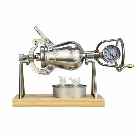 Hand Popcorn Machine Home Small 304 Stainless Steel Grain Amplifier Old-Fashioned Hand Cranked Mini Popcorn Pot