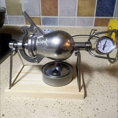 Hand Popcorn Machine Home Small 304 Stainless Steel Grain Amplifier Old-Fashioned Hand Cranked Mini Popcorn Pot