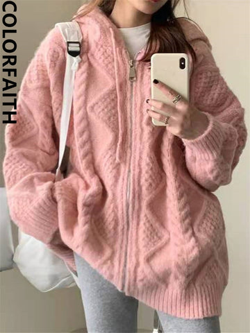 Fashionable Hooded Vintage Cardigans Spring Winter Sweaters