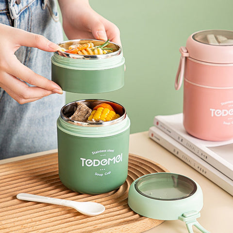 Mini Portable Food Thermal Jar With Spoon