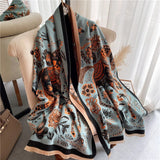 Dual Thick Winter Floral Pashmina Shawls and Cashmere Wraps