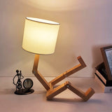 Wooden Manikin Tableside Lamp