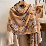 Dual Thick Winter Floral Pashmina Shawls and Cashmere Wraps