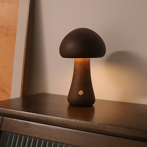 Cute Wooden Mushroom LED Lamp Light, Great for Bedside, Table Top or Children’s Room.