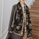 Dual Thick Winter Floral Pashmina Shawls and Cashmere Wraps