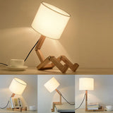 Wooden Manikin Tableside Lamp
