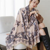 Dual Thick Winter Floral Pashmina Shawls and Cashmere Wraps