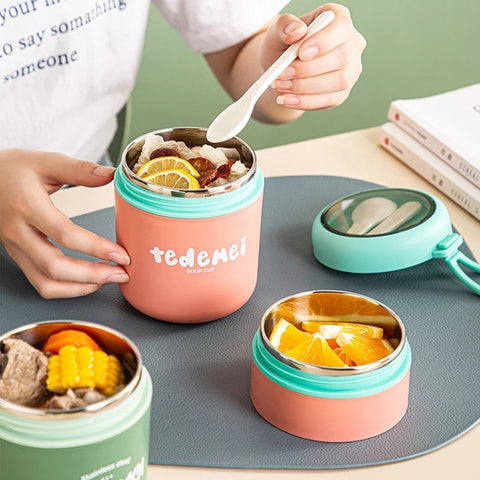 Mini Portable Food Thermal Jar With Spoon