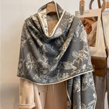 Dual Thick Winter Floral Pashmina Shawls and Cashmere Wraps