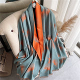 Dual Thick Winter Floral Pashmina Shawls and Cashmere Wraps
